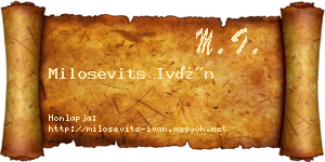 Milosevits Iván névjegykártya