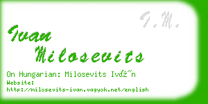 ivan milosevits business card